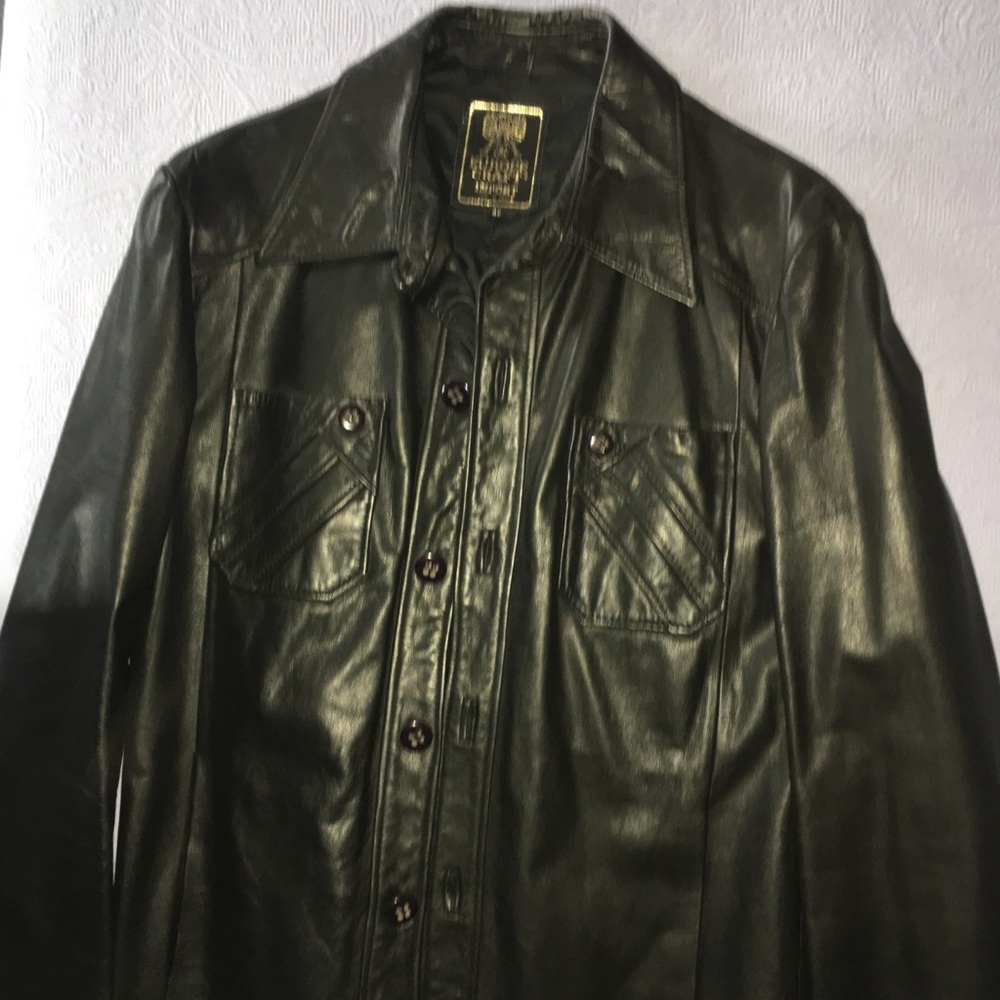 Black leather coat